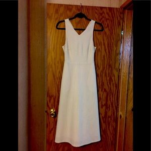 Banana Republic White/Black striped midi dress